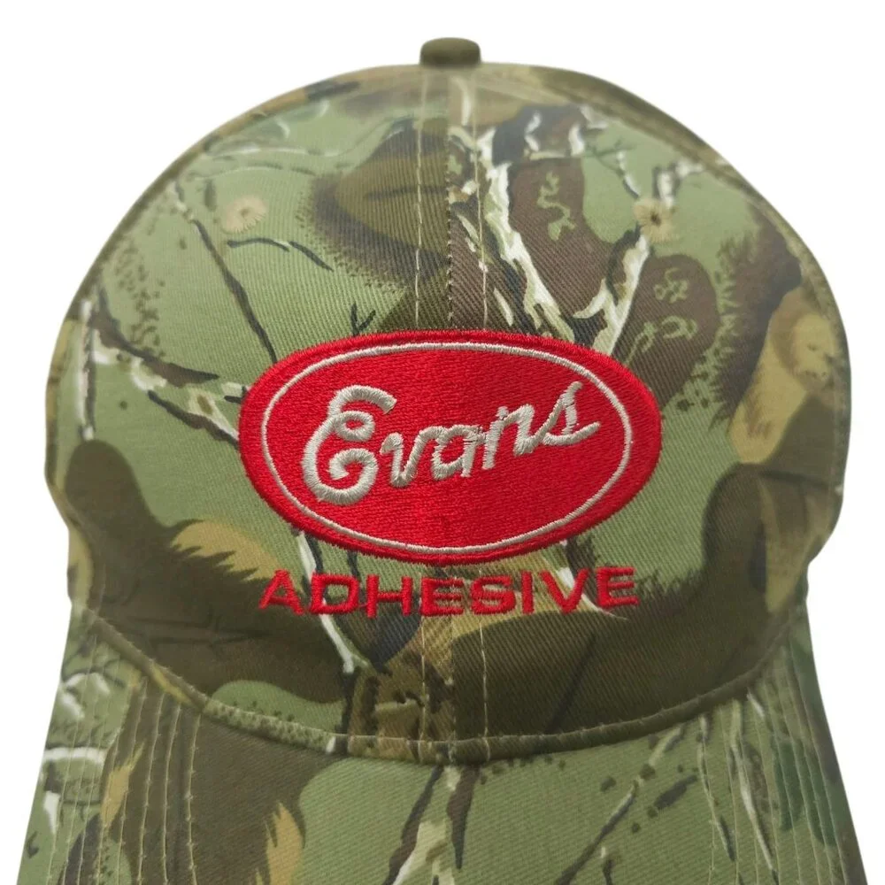 Otto Evans Adhesive Camo Snapback Cap Hat Trucker Baseball Logo Patch NWOT